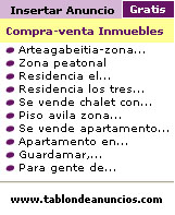 ventana con los 10 �ltimos anuncios del �rea que elijas