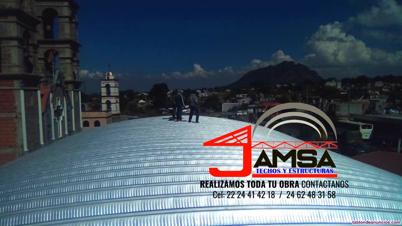 Techos curvos de lamina, techos  sin estructura,arcotechos